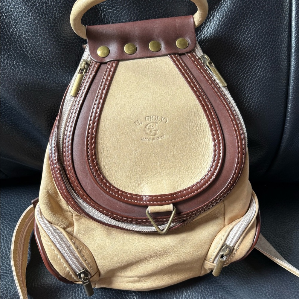 Tan and Brown Women's Bag